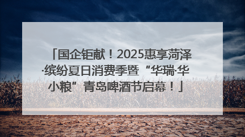 国企钜献！2025惠享菏泽·缤纷夏日消费季暨“华瑞·华小粮”青岛啤酒节启幕！