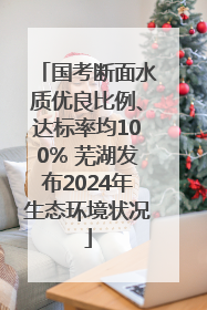 国考断面水质优良比例、达标率均100% 芜湖发布2024年生态环境状况