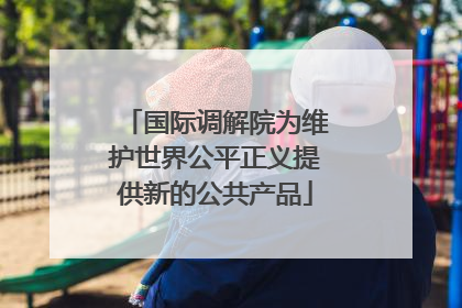 国际调解院为维护世界公平正义提供新的公共产品