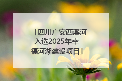 四川广安西溪河入选2025年幸福河湖建设项目