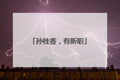孙桂香，有新职