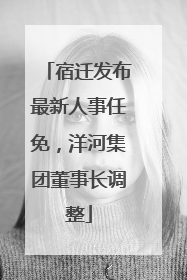宿迁发布最新人事任免，洋河集团董事长调整