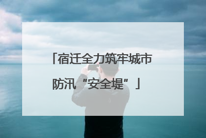 宿迁全力筑牢城市防汛“安全堤”