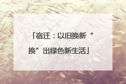 宿迁：以旧换新“换”出绿色新生活