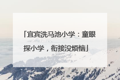 宜宾洗马池小学：童眼探小学，衔接没烦恼