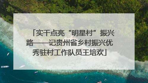 实干点亮“明星村”振兴路——记贵州省乡村振兴优秀驻村工作队员王培欢
