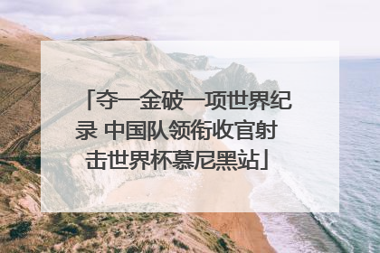 夺一金破一项世界纪录 中国队领衔收官射击世界杯慕尼黑站