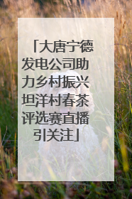 大唐宁德发电公司助力乡村振兴坦洋村春茶评选赛直播引关注