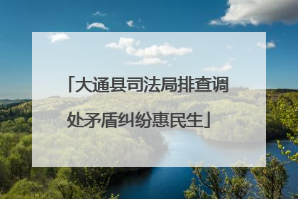 大通县司法局排查调处矛盾纠纷惠民生