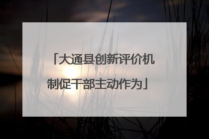 大通县创新评价机制促干部主动作为