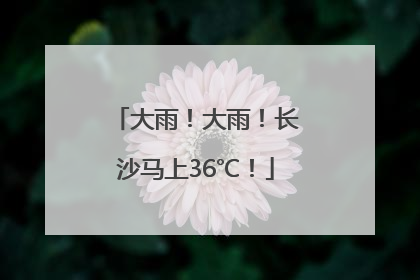 大雨！大雨！长沙马上36℃！