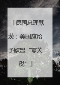 德国总理默茨：美国应给予欧盟“零关税”