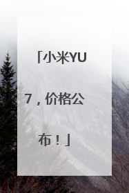 小米YU7，价格公布！