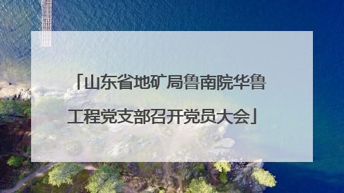 山东省地矿局鲁南院华鲁工程党支部召开党员大会