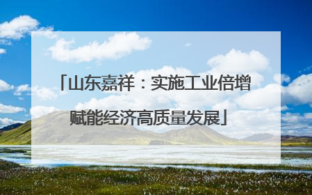 山东嘉祥：实施工业倍增 赋能经济高质量发展