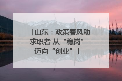 山东：政策春风助求职者 从“稳岗”迈向“创业”