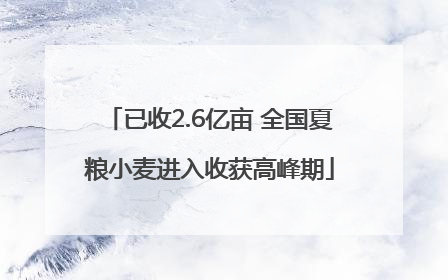 已收2.6亿亩 全国夏粮小麦进入收获高峰期