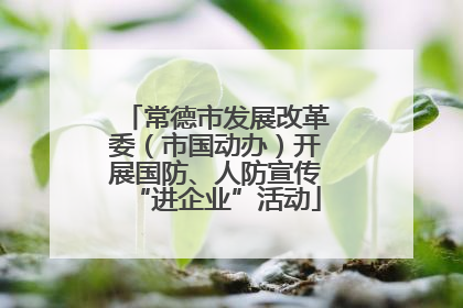 常德市发展改革委（市国动办）开展国防、人防宣传“进企业”活动