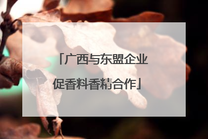 广西与东盟企业促香料香精合作