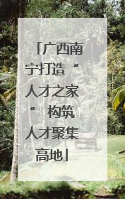 广西南宁打造“人才之家” 构筑人才聚集高地