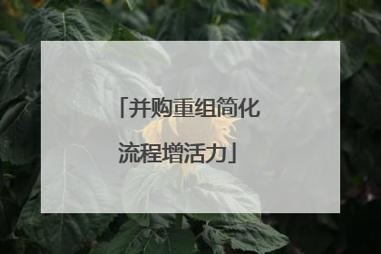 并购重组简化流程增活力