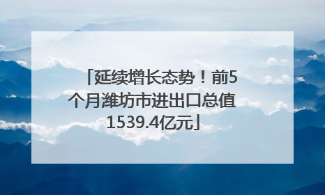 延续增长态势！前5个月潍坊市进出口总值1539.4亿元