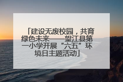 建设无废校园，共育绿色未来——望江县第一小学开展“六五”环境日主题活动