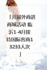 开展外商进商城活动 临沂1-4月接待国际客商13233人次