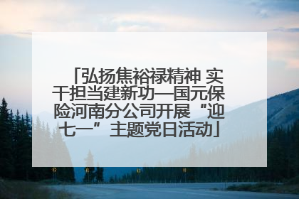 弘扬焦裕禄精神 实干担当建新功—国元保险河南分公司开展“迎七一”主题党日活动
