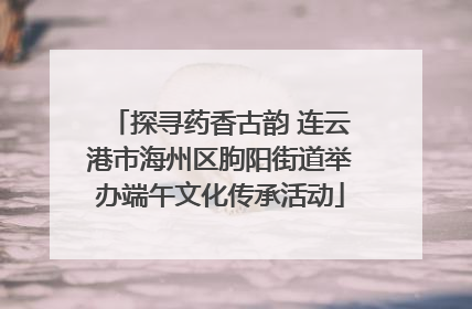 探寻药香古韵 连云港市海州区朐阳街道举办端午文化传承活动
