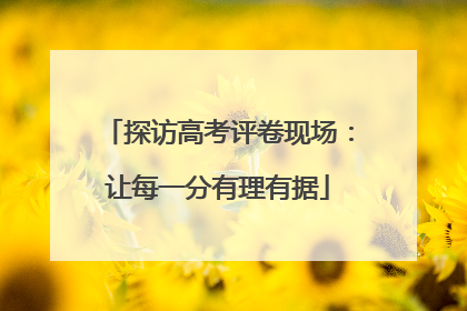 探访高考评卷现场：让每一分有理有据