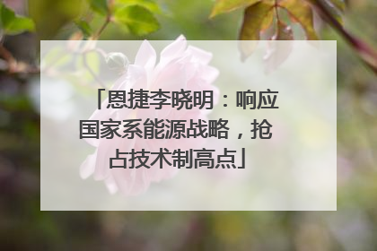 恩捷李晓明：响应国家系能源战略，抢占技术制高点