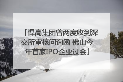 悍高集团曾两度收到深交所审核问询函 佛山今年首家IPO企业过会
