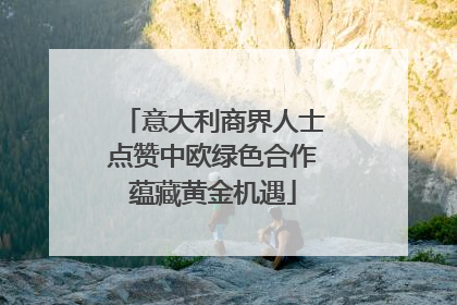 意大利商界人士点赞中欧绿色合作蕴藏黄金机遇