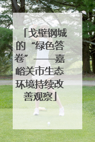 戈壁钢城的“绿色答卷”——嘉峪关市生态环境持续改善观察