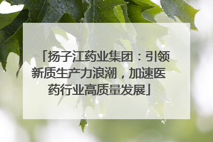 扬子江药业集团：引领新质生产力浪潮，加速医药行业高质量发展