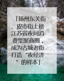 扬州东关街、皮市街上榜江苏省夜间消费集聚商圈，成为古城老街打造“夜经济”的样本