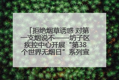 拒绝烟草诱惑 对第一支烟说不——坊子区疾控中心开展“第38个世界无烟日”系列宣传义诊活动