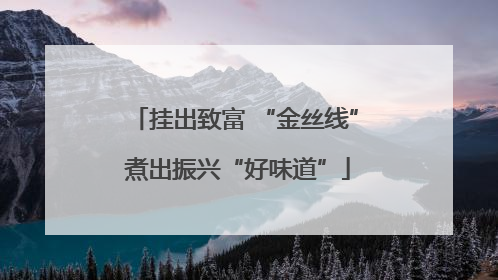 挂出致富 “金丝线” 煮出振兴“好味道”