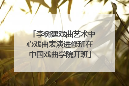 李树建戏曲艺术中心戏曲表演进修班在中国戏曲学院开班