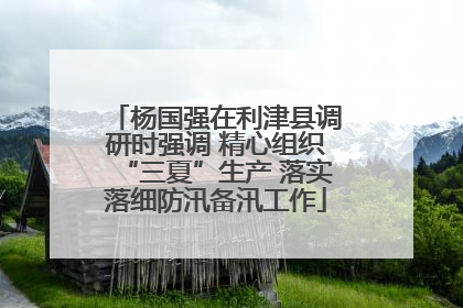 杨国强在利津县调研时强调 精心组织“三夏”生产 落实落细防汛备汛工作