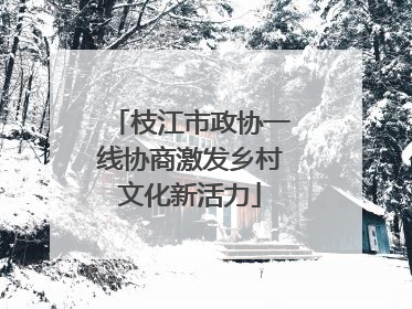 枝江市政协一线协商激发乡村文化新活力
