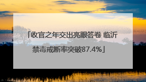 收官之年交出亮眼答卷 临沂禁毒戒断率突破87.4%