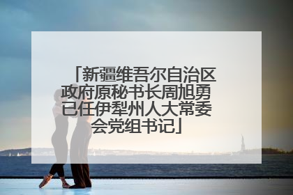 新疆维吾尔自治区政府原秘书长周旭勇已任伊犁州人大常委会党组书记