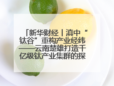 新华财经丨滇中“钛谷”重构产业经纬——云南楚雄打造千亿级钛产业集群的探索与实践