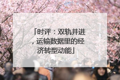 时评：双轨并进，运输数据里的经济转型动能