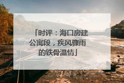 时评：海口房建公寓段，疾风骤雨的铁骨温情