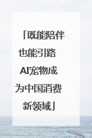 既能陪伴也能引路 AI宠物成为中国消费新领域