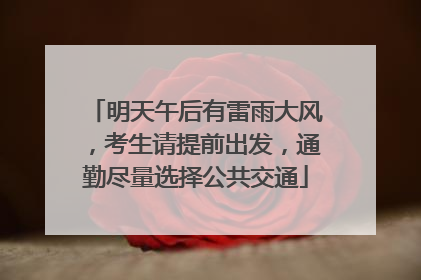 明天午后有雷雨大风，考生请提前出发，通勤尽量选择公共交通