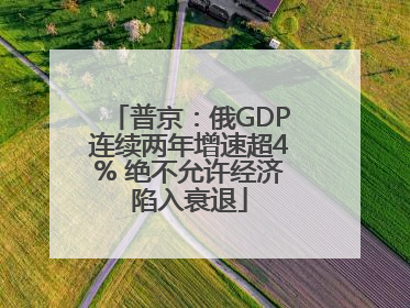 普京：俄GDP连续两年增速超4% 绝不允许经济陷入衰退